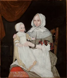 Mrs. Elizabeth Freake und Baby Mary, ca. 1671-74